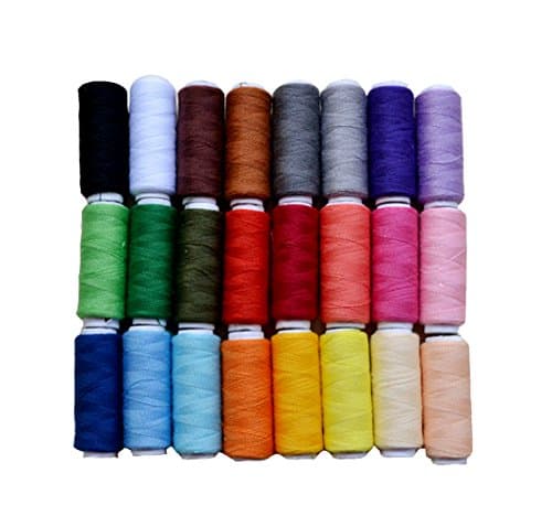 ShineIn Polyester Sewing Thread 24 Mixed Colors 200 Yards Each Spool for DIY Hand and Sewing Machine