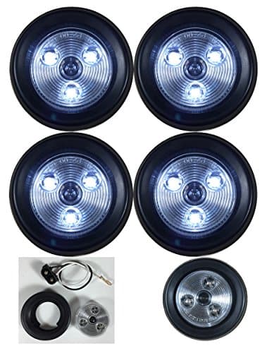 LONG HAUL Clear/White LED 2" Round Reverse Marker Light | Trailer RV 12V LED Lights | 4 Pack