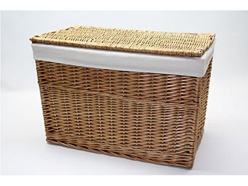 Choice Baskets Small Buff Willow Wicker Storage Trunk Chest Lined L36 x W24 x H24 cm
