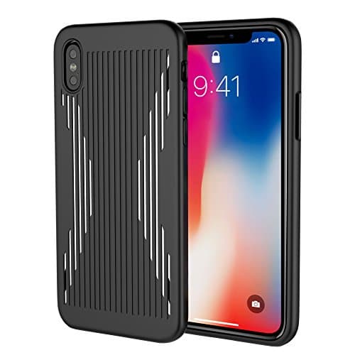 Mxstudio iPhone X Case, Soft TPE Shockproof Cover Protective Defender for iPhone X Black