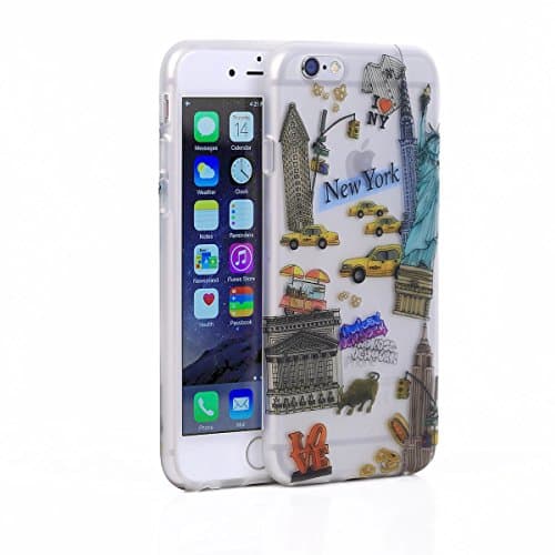 iPhone 6/6s Plus Case WaKase [Voyage] Soft Matte Design Printed Fine Texture TPU Case - New York