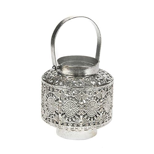 Marrakech Lantern Silver Size 12 x 12 x 13 cm great for indoors or out
