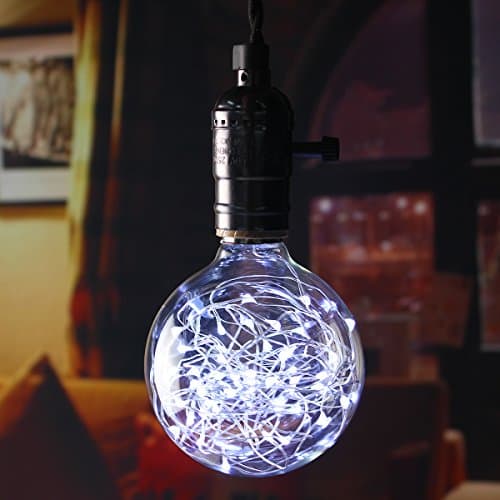 Hession Vintage Globe Edison Light Bulb LED Starry String Lights 3W G95 Bulbs for Home Festival Decoration(Pure White)