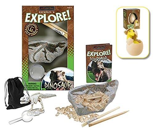 Dinosaur Excavation Dig Activity Kit with Dino Egg Hatch ‘Em Grow Kit
