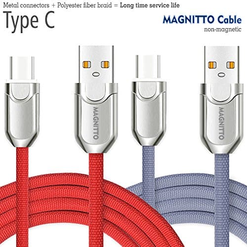 USB Type C Cable, MAGNITTO USB C to USB A Charger (3.3ft 2 Pack), Nylon Braided Fast Charging Cord for Samsung Galaxy Note 8 S8,Google Pixel 2, LG V30 V20 G6 5, Nintendo Switch, OnePlus 5 3T 2