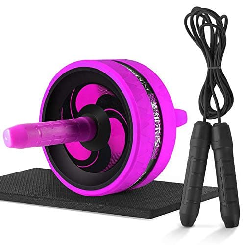 Ab Roller 2 in 1 Ab Roller&Jump Rope No Noise Abdominal Wheel Ab Roller with Mat for Arm Waist Leg Exercise Gym Fitness Equipment Ab Wheel