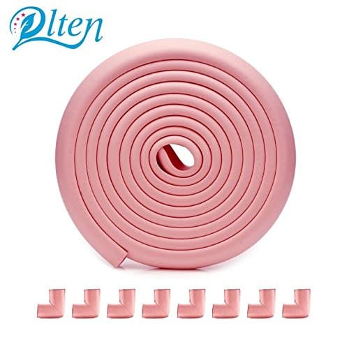 Qlten Edge &amp; Corner Guards 20.4 ft [18ft Edge + 8 Corners] for Child Safety；Premium Childproofing Guards for Home Safety (Pink)
