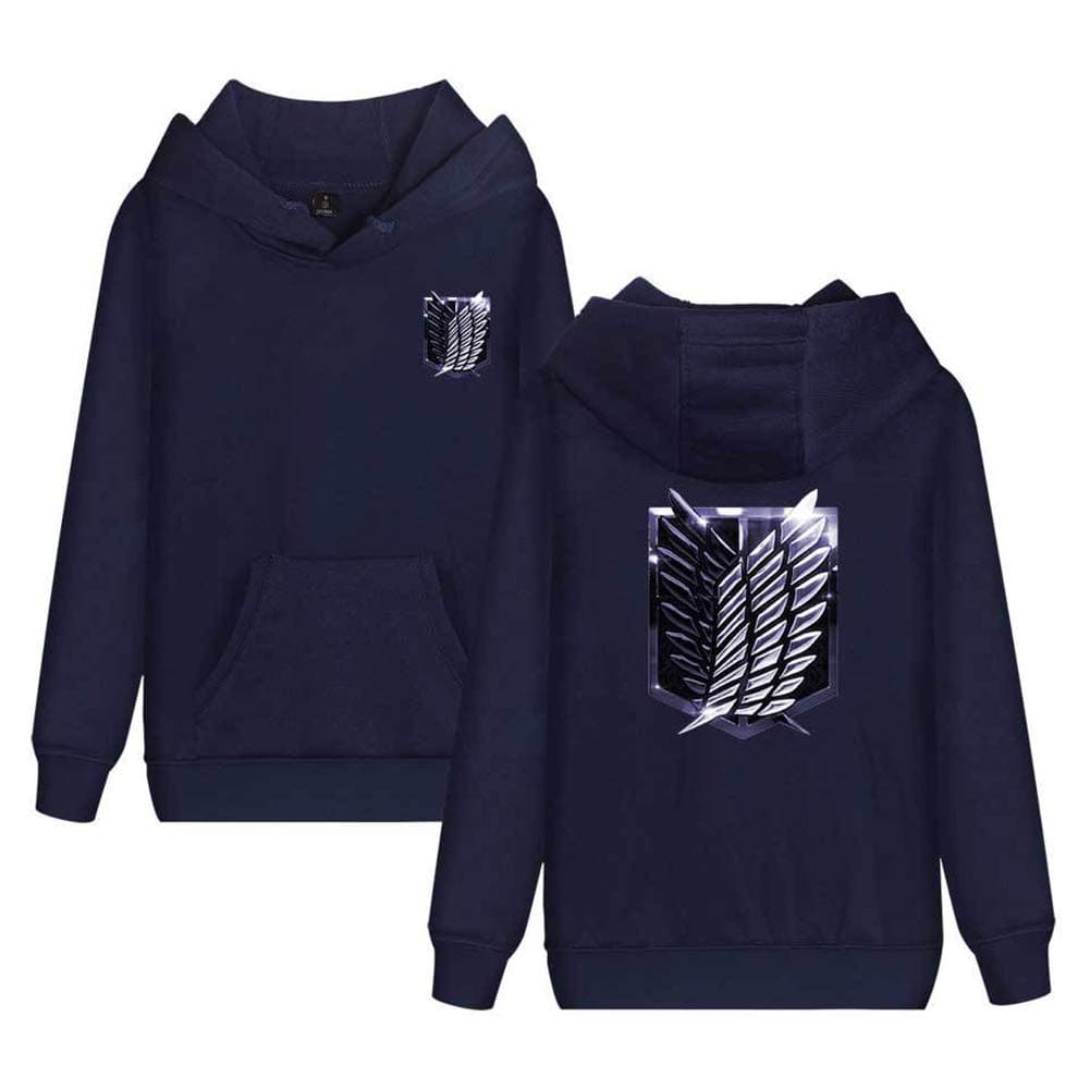 Attack On Titan Survey Corps Logo Pullover Hooded Sweatshirt Jacket Coats with Pocket Long Sleeve