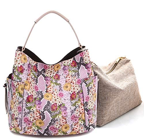 Le Miel Perforated Side Pocket Tote w/Inner Pull-out Crossbody/Pouch