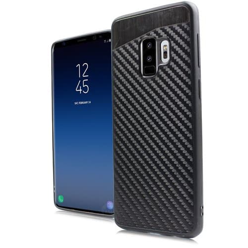 Samsung Galaxy S9 Plus Case Shock-Absorption Slim Protective Case with Built-in Metal Plate, Lightweight Cell Phone Case Cover for Galaxy S9 Plus- BLACK CARBON FIBER