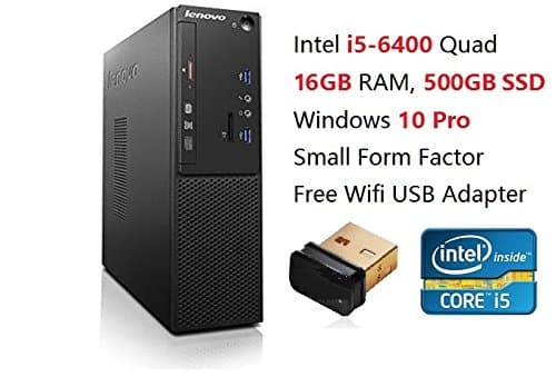 2017 Newest Lenovo SFF Premium Flagship Business Desktop Computer | Intel i5-6400 | Quad core| 16GB RAM | 500GB SSD | DVDRW | Windows 10 Pro Slim Keyboard &amp; Optical Mouse Included (16GB+500GB SSD)