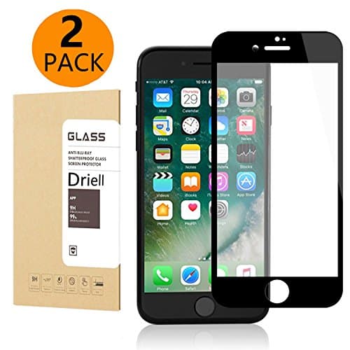 iPhone 7 Screen Protector Filmmy Full Coverage Tempered Glass Screen Protector Film Protection for Apple iPhone 7 4.7 Inch, Black [2 Pack]