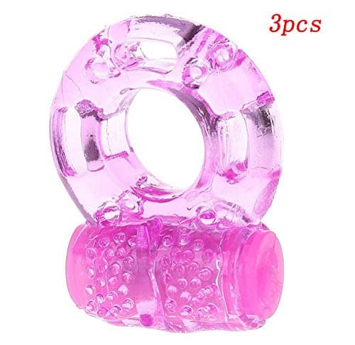 3Pack Delay Ring Silicone Shock Time Elasticity Lock Pink