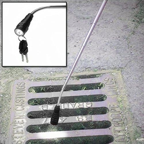 ZmKm Retractable 3 LED Flashlight Telescopic Extending Torch Work Light WITH MAGNETIZED Finder Base Pick Up Tool