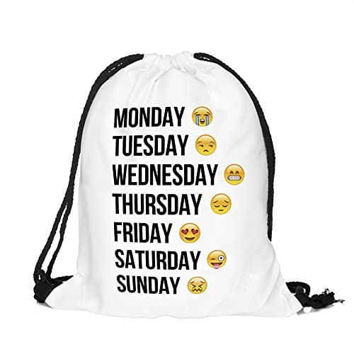 Men's Women's Print Shoulder Drawstring Bag Backpack String Bags School Rucksack Gym Handbag (animals,foods)15"x11" DB-50