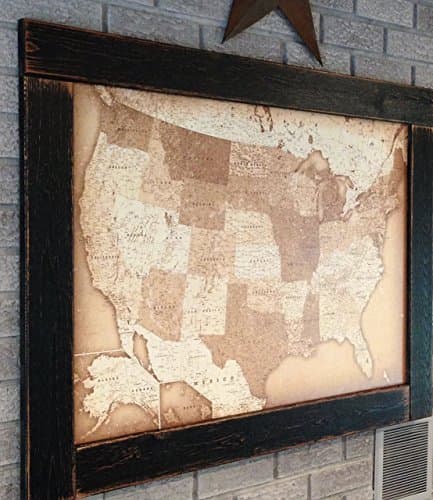 Push Pin Travel Map, USA Map, Framed Push Pin Map, Wall Map