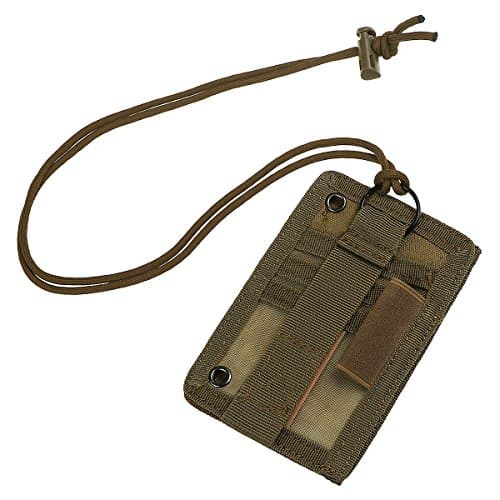 Shidan Tactical ID Card Holder Hook & Loop Patch Badge Holder Key Ring and Credit Card Organiser Adjustable Neck Lanyard and Key Ring
