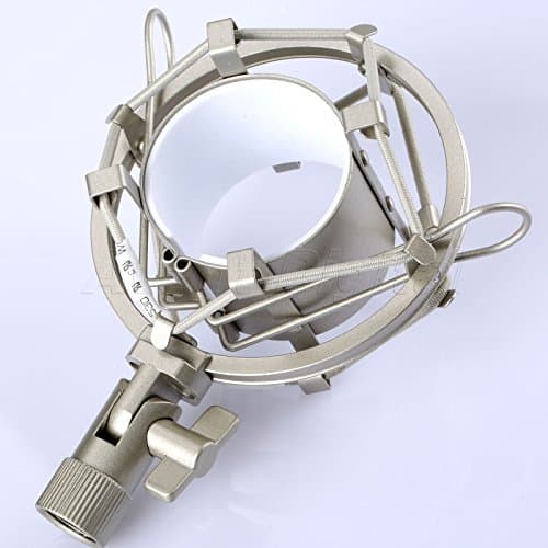 Blazers Studio - Studio Metal Large Diameter Condenser Microphone Shock Mount Clip Holder Silver color for Radio Broadcasting Studio, Voice Over Services, Audio Recording Studios