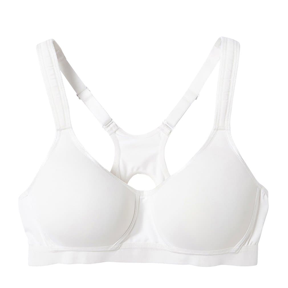 Comfortableinside Women's High Impact X Back Smooth Comfort Full Support Wirefree Yoga Sports Bra White 36B