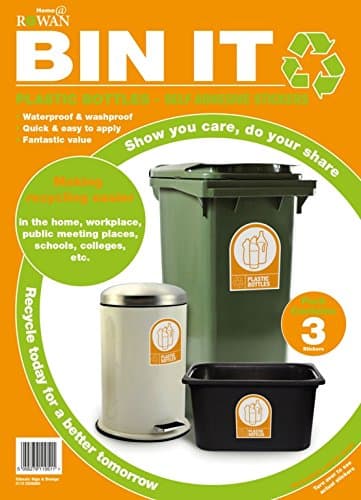 Bin It Plastic Bottles Recycling Stickers Pack 3