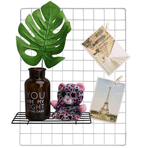 Hosal Grid Panel, Wall Display &amp; Organizer Sculptural Frames &amp; Holders For Living Room Or On The Desk As A Plan Wall, Show Your Picture Or Life, Size:19.1" x 14.9", 2 Pcs,White Color