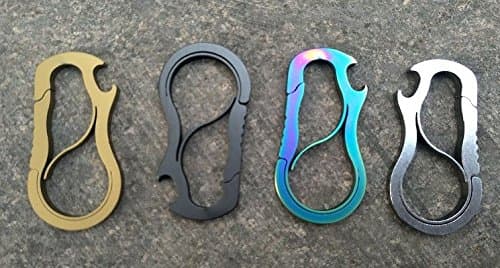 Titanium EDC Lightweight Hanging Buckle KeyChain KeyRing (silver)