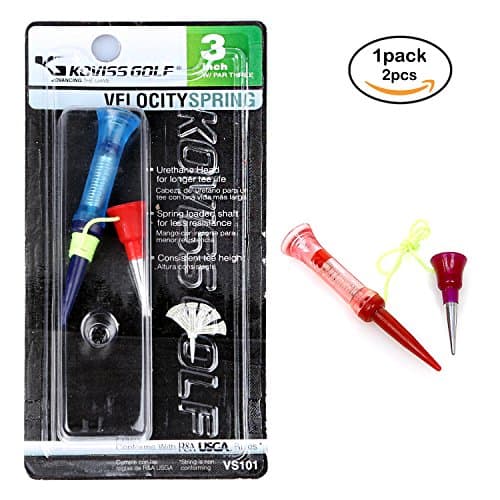 KOVISS Velocity Spring Golf Tee 3 inch with Par 3 tee