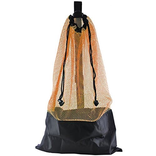 Mesh Bag Draw String w/ Shoulder Strap (Orange)