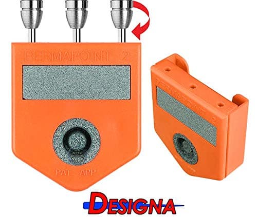 Designa Permapoint Pro Dart Sharpener With Point Protector And Flight Holder (Orange)