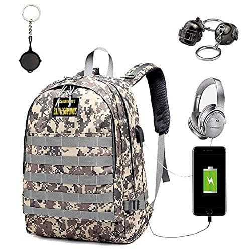 Miaba PUBG Level 3 Backpack, Waterproof Camouflage Laptop Backpack, Tactical Laptop Backpack with USB Charging PUBG Bag for Hiking, Climbing, Camping