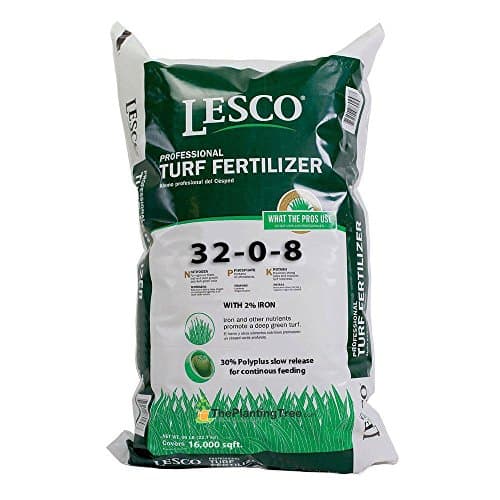 Lesco 32-0-8 Fertilizer with 2% Iron and 30% Polyplus Slow Release - 50 LBS