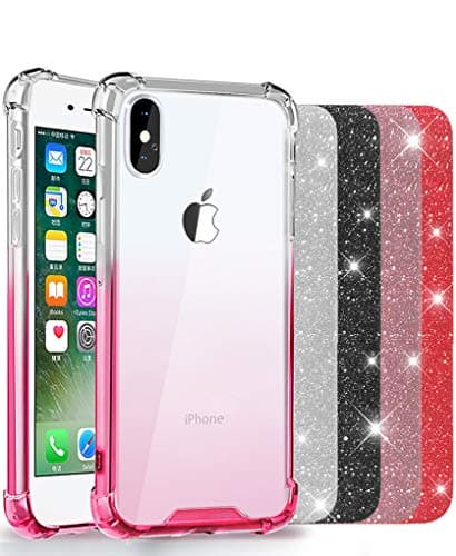 ANOLE Compatible Apple iPhone Xs/X Case, Slim Gradient Soft TPU & Hard Clear