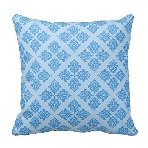 Cushion Cases Custom Decorative Light Blue Two Tone Flora Patern Pillow Pillow Cover Cushion Case Pillowcases