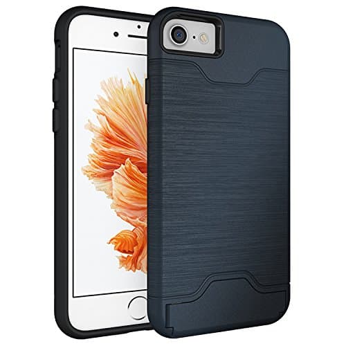 iphone 7 plus case,LJKEN[Portable support] Case for iPhone 7 Plus have bumper , double protection and card wallet for Apple iPhone 7 (2016) (Naby)
