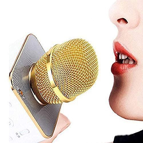 Attherate Handheld Wireless Microphone With Bluetooth Speaker For All IOS/Android Smartphones (Microphone For Kids Singing Colour May Vary- 1 pic)