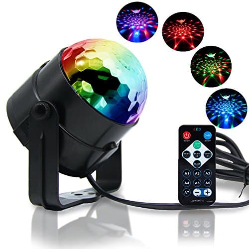 RECHING Crystal Magic Rotating Ball 2nd Generation Effect Led Stage Lights 7 Color Changing 3W RGB For KTV Lighting Xmas Party Wedding Show Club Pub Disco DJ Lighting(RGB 3W)
