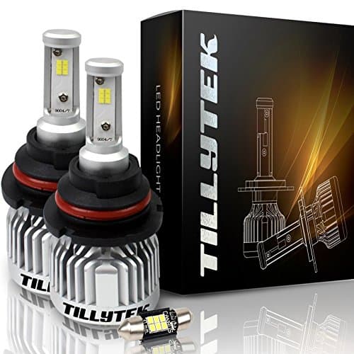 TILLYTEK LED Headlight Bulb Kit Conversion 6000K Cool White 8000LM Upgrade Automotive Car Lighting from Stock Halogen HID (9007 (HB5), Standard Kit)