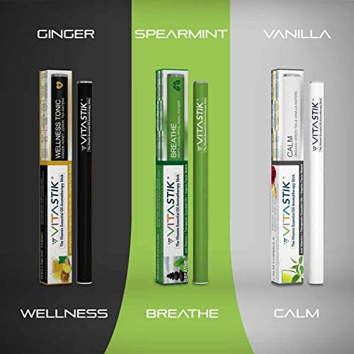Vitamin Essential Oil Diffuser Stick - VITASTIK 3 PACK - Just $11 per/stik - Organic Vitamins C, B12, CoQ10 - World Famous Personal Aromatherapy Diffuser (RESCUE WATERS PACK) WELLNESS, BREATHE, CALM