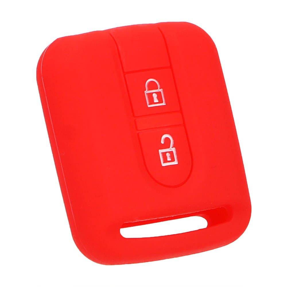 Car Key Shell Silicone Key Protector Case Cover 2 Button for Nissan Red