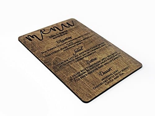 Table Printable Menu Cards Rustic Wedding Menu Custom Menu Printed Menu Kraft