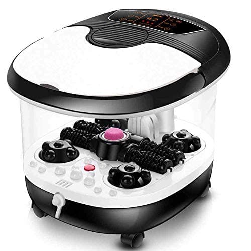 KYFY Foot Tub, Fully Automatic Heating Deep Barrel Soaking Basin Electric Massage Foot Bath Barrel Household White