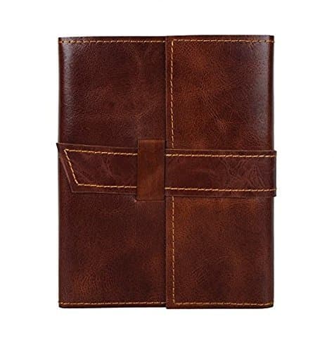 Leather Journal Writing Notebook - Antique Handmade Leather Bound Daily Notepad for Men & Women Unlined Paper Medium 7 x 10 Inches, Best Gift for Art Sketchbook, Travel Diary & Notebooks to Write in