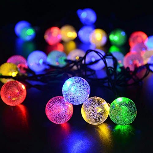 SOLVAO Solar Globe String Lights (30 LED / 20 ft) - Best Decorative Outdoor Crystal Balls for Home, Patio &amp; Garden - Festive Waterproof Fairy Bubble Lighting for Cafe, Camping &amp; Outdoors (Multi Color)