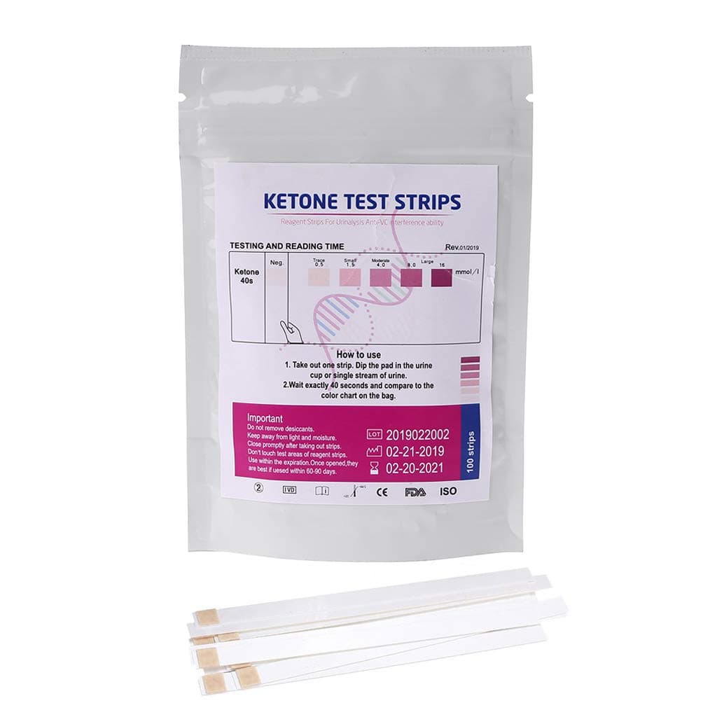 1 Set 100pcs URS-1K Test Strips Ketone Reagent Testing Urine Anti-vc Urinalysis Home Ketosis Tests Analysis Professional Fast Testing