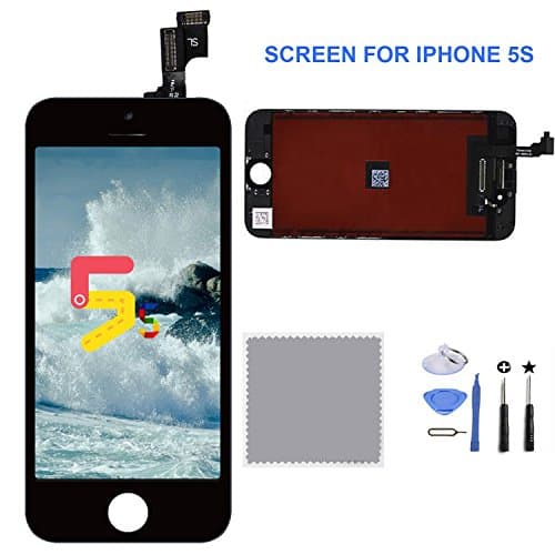 Screen Replacement for iPhone 5s Black LCD Display Touch Screen Digitizer Replacement Full Assembly with Repair Tool Kit