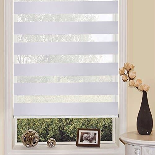 Zebra Dual Shade , Custom Cut to Size Winsharp Basic Mint Horizontal Window Shade Blind Zebra Dual Roller Blinds And Treatments (90×150 CM)