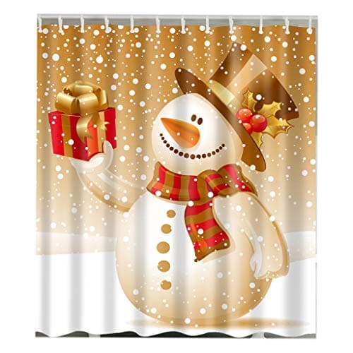Eureya Shower Curtain for Bathroom,100% Polyester Fabric Christmas Pattern Home Decorative Waterproof Shower Curtains 180x180CM (Christmas Pattern-32)