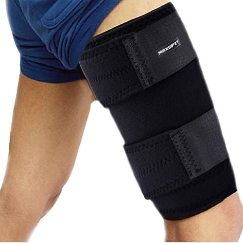 Thigh Support--Adjustable Non-slip Thigh Slimmer Trimmer Compression Thigh Sleeve Wrap Brace for Sore Hamstring, Groin &amp; Quad Support. Fits for both men and women. Great For Running and All Sport