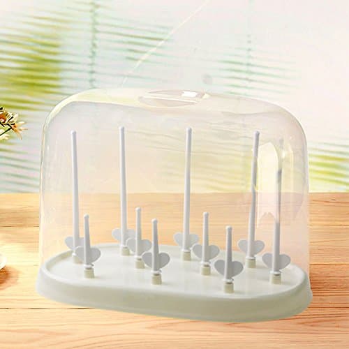 Bobei Multi-functional Anti-Bacterial Bottle Drying Rack Self, Sapling Bud style (white)