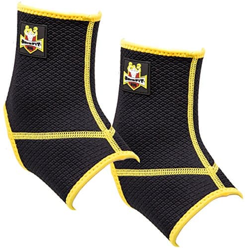 Ankle Sleeve Support - Compression for Arthritis, Cross Fit, Gym workout, Running and Weight lifting - Neoprene Material - For Men &amp; Women - Premium Quality Gear (Pair; M)